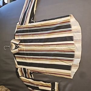 Wrangler Vintage Pearl Snap Long Sleeve Striped Shirt Men's 16 x 35